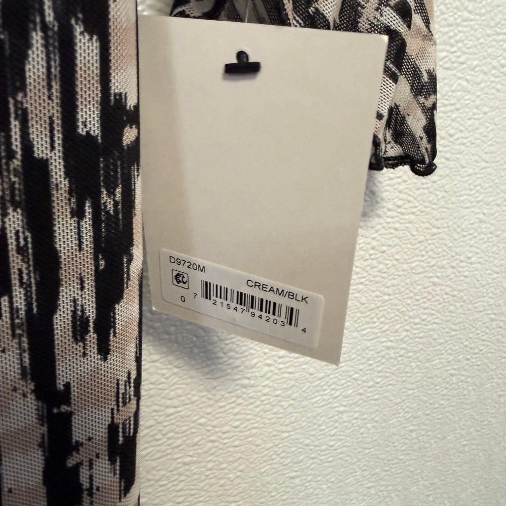 DONNA MORGAN Long Sleeve Dress Size 0 Black Cream New NWT MSRP:$128 A-Line - Picture 7 of 16